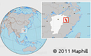 Gray Location Map of Shangrao, highlighted parent region