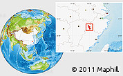 Physical Location Map of Shangrao, highlighted country