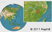 Satellite Location Map of Shangrao