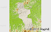 Shaded Relief Map of Shangrao, physical outside