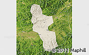 Shaded Relief Map of Shangrao, satellite outside
