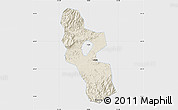 Shaded Relief Map of Shangrao, single color outside