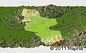 Physical Panoramic Map of Shangrao, darken