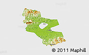 Physical Panoramic Map of Shangrao, single color outside
