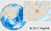Shaded Relief Location Map of Taihe