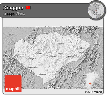Gray 3D Map of Xingguo