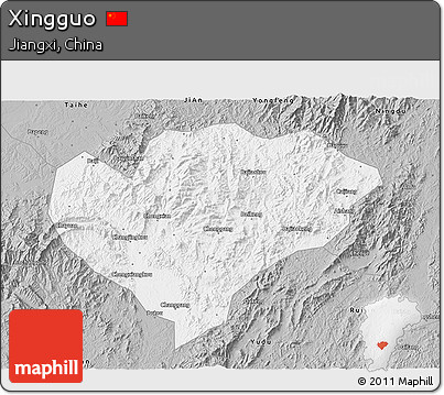 Gray 3D Map of Xingguo