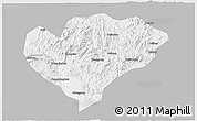 Gray 3D Map of Xingguo, single color outside