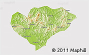 Physical 3D Map of Xingguo, cropped outside