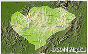 Physical 3D Map of Xingguo, darken