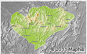Physical 3D Map of Xingguo, desaturated