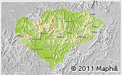 Physical 3D Map of Xingguo, lighten, desaturated