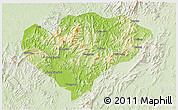 Physical 3D Map of Xingguo, lighten