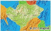 Physical 3D Map of Xingguo, political outside