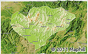 Physical 3D Map of Xingguo, satellite outside