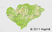 Physical 3D Map of Xingguo, single color outside