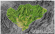 Satellite 3D Map of Xingguo, desaturated