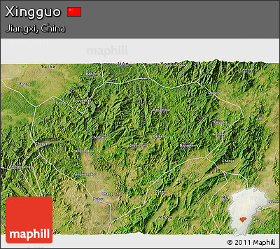 Satellite 3D Map of Xingguo