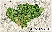 Satellite 3D Map of Xingguo, shaded relief outside