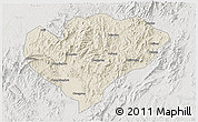 Shaded Relief 3D Map of Xingguo, lighten, semi-desaturated