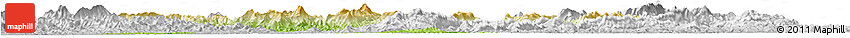 Physical Horizon Map of Xingguo, lighten, desaturated
