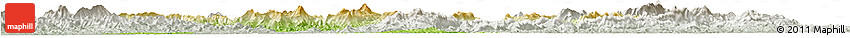 Physical Horizon Map of Xingguo, lighten, semi-desaturated