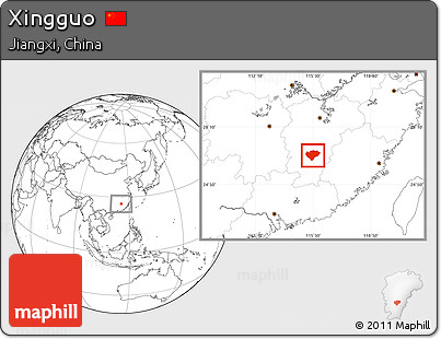 Blank Location Map of Xingguo