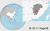 Gray Location Map of Xingguo, highlighted country, highlighted parent region