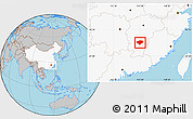 Gray Location Map of Xingguo, highlighted country