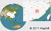 Satellite Location Map of Xingguo, highlighted country