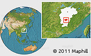 Satellite Location Map of Xingguo, highlighted parent region