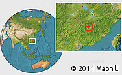 Satellite Location Map of Xingguo