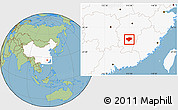 Savanna Style Location Map of Xingguo, highlighted country