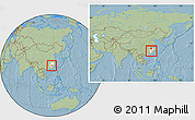 Savanna Style Location Map of Xingguo, highlighted parent region, within the entire country, hill shading