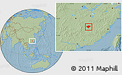 Savanna Style Location Map of Xingguo, hill shading