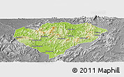Physical Panoramic Map of Xingguo, desaturated