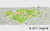 Physical Panoramic Map of Xingguo, lighten, semi-desaturated