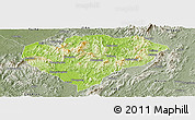 Physical Panoramic Map of Xingguo, semi-desaturated