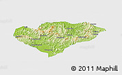 Physical Panoramic Map of Xingguo, single color outside