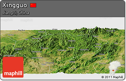 Satellite Panoramic Map of Xingguo