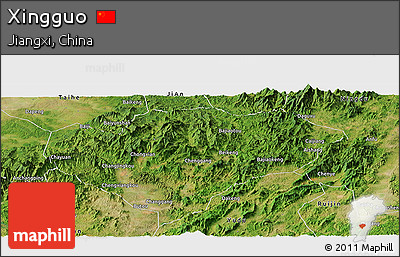 Satellite Panoramic Map of Xingguo