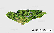 Satellite Panoramic Map of Xingguo, single color outside