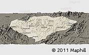 Shaded Relief Panoramic Map of Xingguo, darken