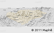 Shaded Relief Panoramic Map of Xingguo, desaturated