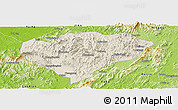 Shaded Relief Panoramic Map of Xingguo, physical outside