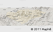 Shaded Relief Panoramic Map of Xingguo, semi-desaturated