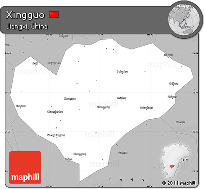 Gray Simple Map of Xingguo