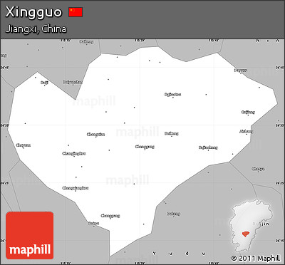 Gray Simple Map of Xingguo