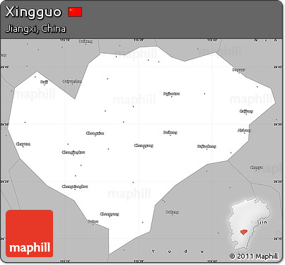 Gray Simple Map of Xingguo