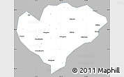 Gray Simple Map of Xingguo, single color outside